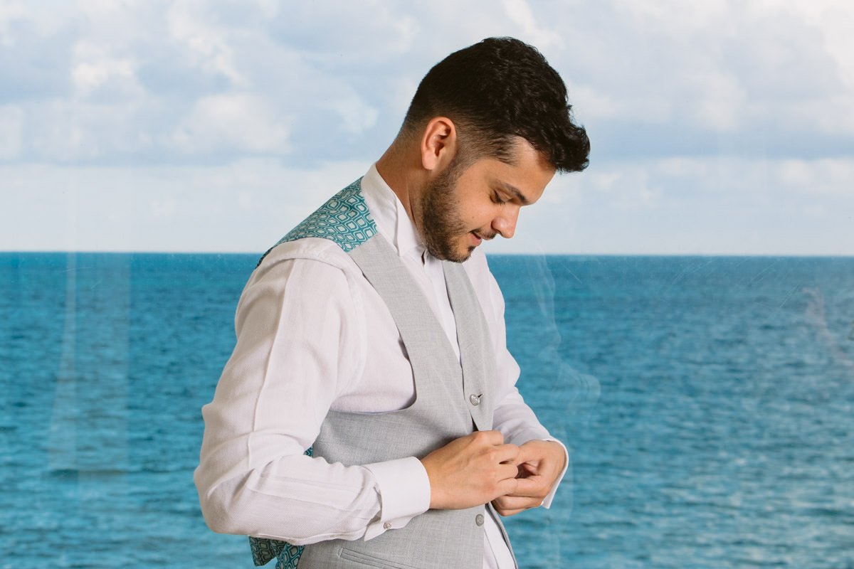 making of do noivo mar azul de cancun ao fundo